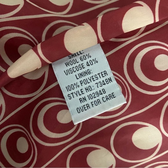 Tulle Anthropologie Button Front Wool Blend Pea Coat Small Red Longline Collared - Picture 7 of 9